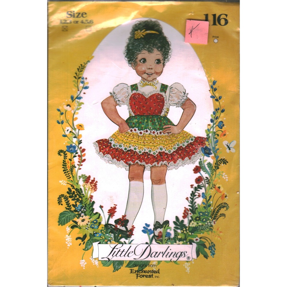 Little Darlings 116 Sewing Pattern Enchanted Forest Girls Tiered Dress Size 1-3